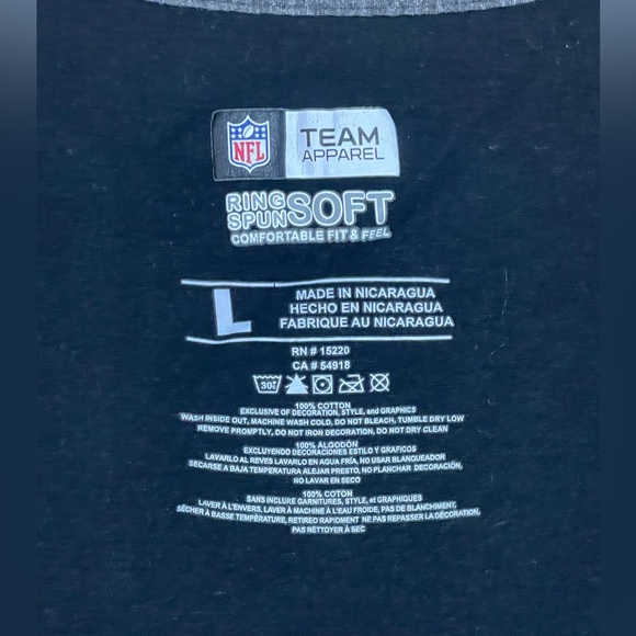 Raiders NFL Team Apparel Ring Spun Black Cotton Shirt Men’s Large - Picture 4 of 4